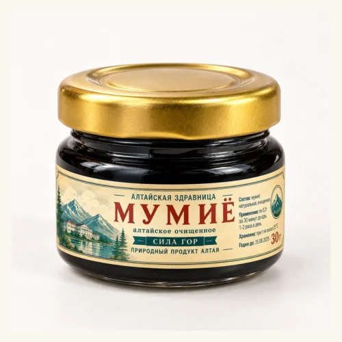 Алтайское очищенное мумиё 30 г в стеклянной банке