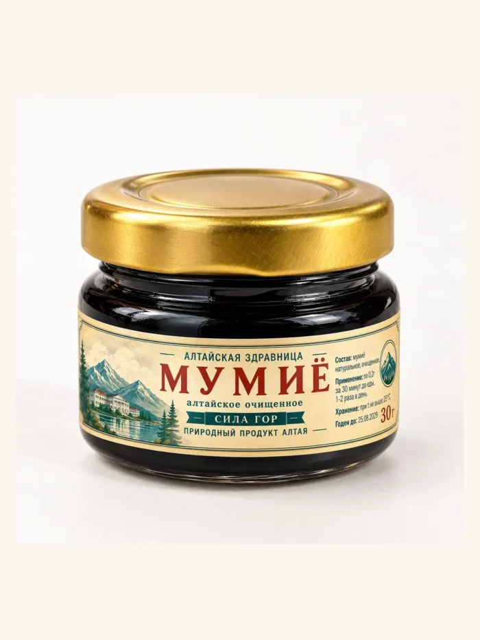 mumye-30g-photo-01-3x4 Алтайское очищенное мумиё 30 г в стеклянной банке