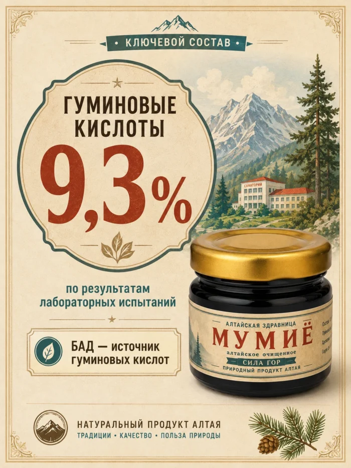 mumye-30g-slide-04 Гуминовые кислоты 9,3 процента в алтайском мумиё